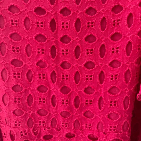 Zara Midi Eyelet Dress in Raspberry BNWOT - Picture 6 of 6